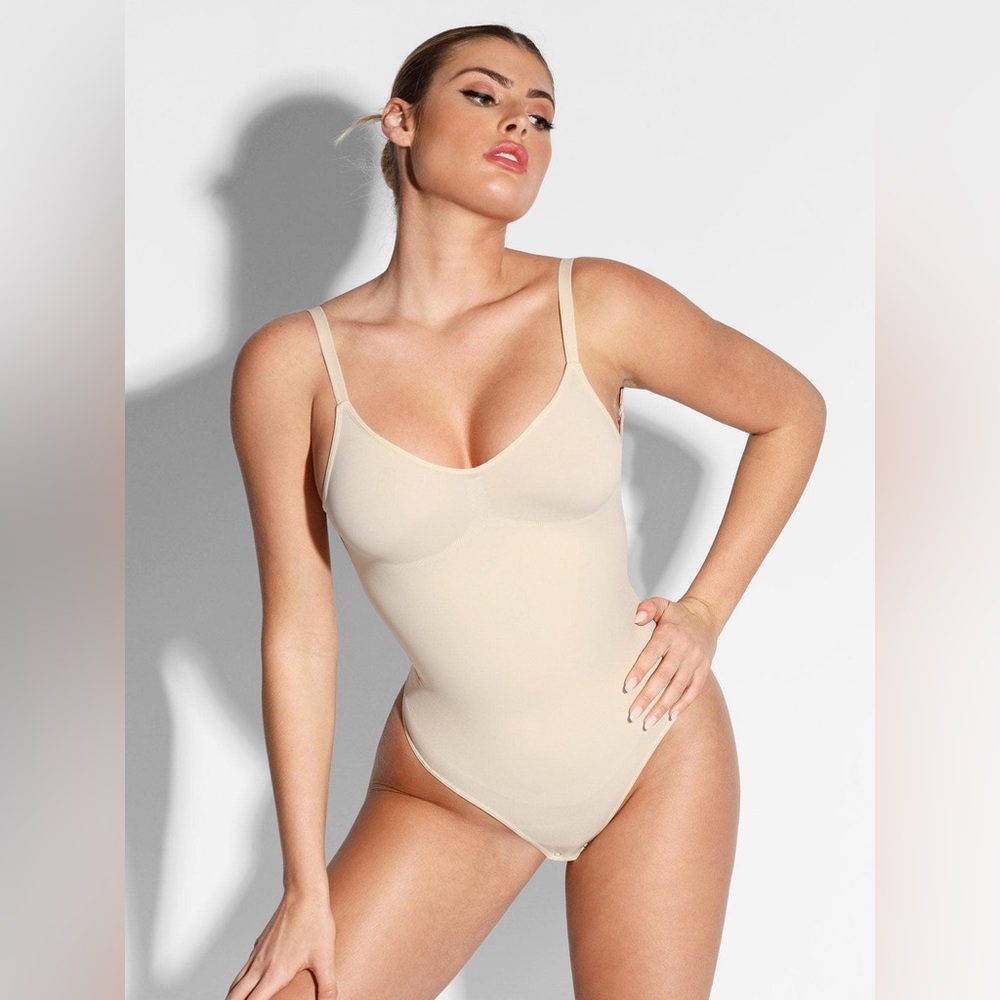 Popilush Shapewear Seamless Low Back Tummy Control Thong Bodysuit